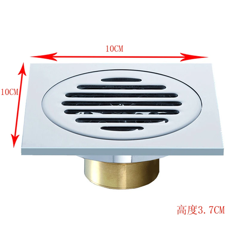 SRJ Floor Drain Copper Bathroom Shower Drain Plug Single And Double Use Chrome-Plated Bathroom With Odor-Resistant Floor Drain