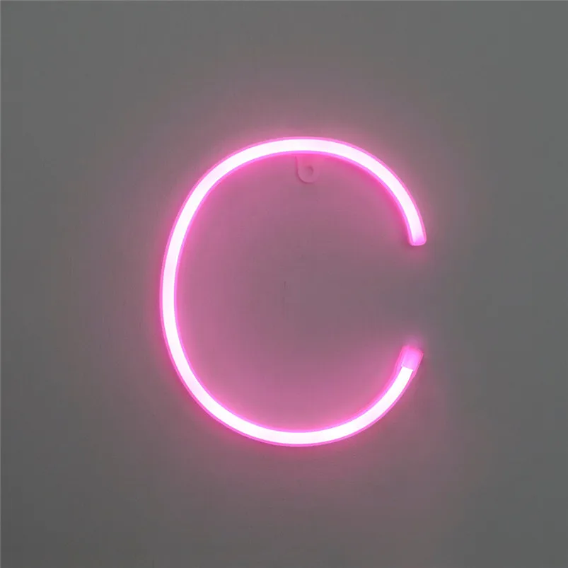 LED Letter Night Lights Plastic Light Up Letters Standing Hanging Warm Pink Light Home Decor Luces Led Decoracion 40JUL2209