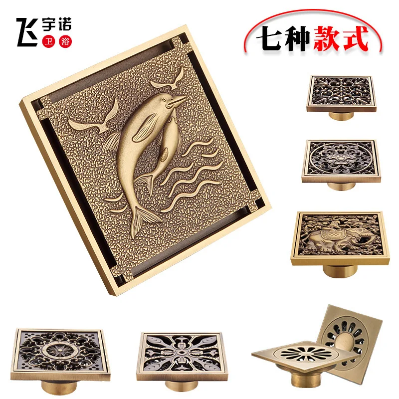 

square floor drain use shallow archaize wholesale wiredrawing floor drains full copper 4 inches deodorization type