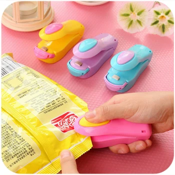 

micro heat sealing machine clip vacuum packaging food crisps peanut plastic packaging clip kitchenware color handheld