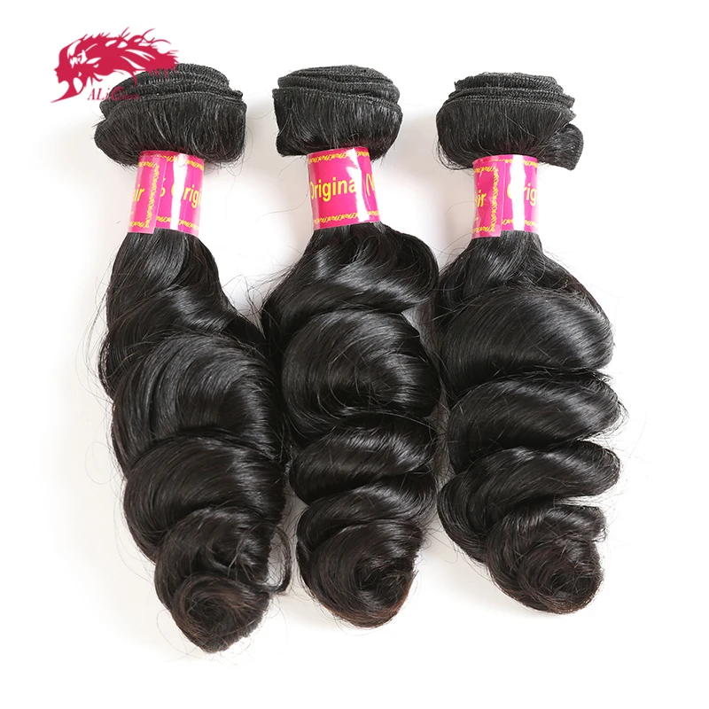 

Ali Queen Hair Brazilian 10A Loose Wave 3Pcs Lot 100% Virgin Human Hair Extension Natural Color Hair Weave Bundles Free Shipping