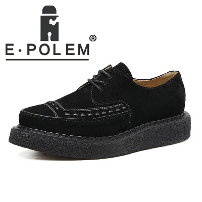 

Plus Size Comfortable Black Platform Shoes For Ladies Frosted Oxford Pumps Shoes Fashion Brogue Leather Shoes 2355