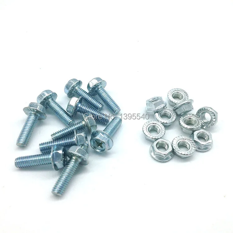 

10pcs M6*20 Iron Screw Fasteners Internation Standard 4.8 Intensity Hexagonal Phillips 1 Nut & 1 Screw A Set Bolts