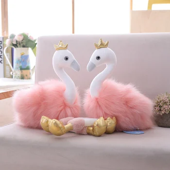 

20/30CM Swan Plush Toys Cute Flamingo Doll Stuffed Soft Animal Doll Swan With Crown Baby Kids Appease Toy For Girls Gift