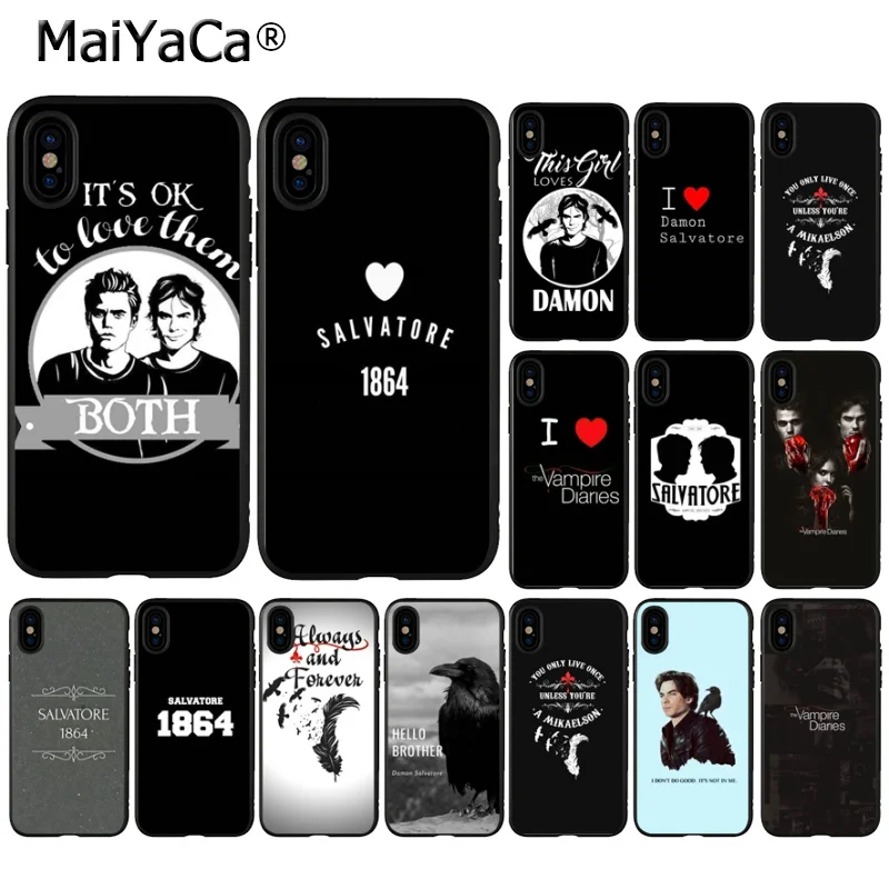 

MaiYaCa The Vampire Diaries salvatore 1864 Smart Cover Black Soft Phone Case for Apple iPhone 8 7 6 6S Plus X XS MAX 5 5S SE XR