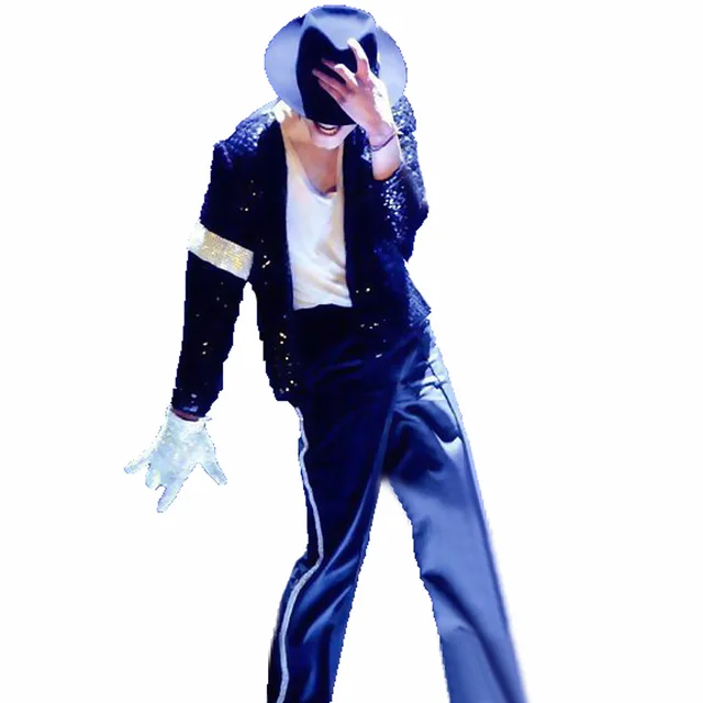 Rare Classic Cosplay MJ Michael Jackson Billie Jean Jacket T-Shirt Glove  Hat Perfor…