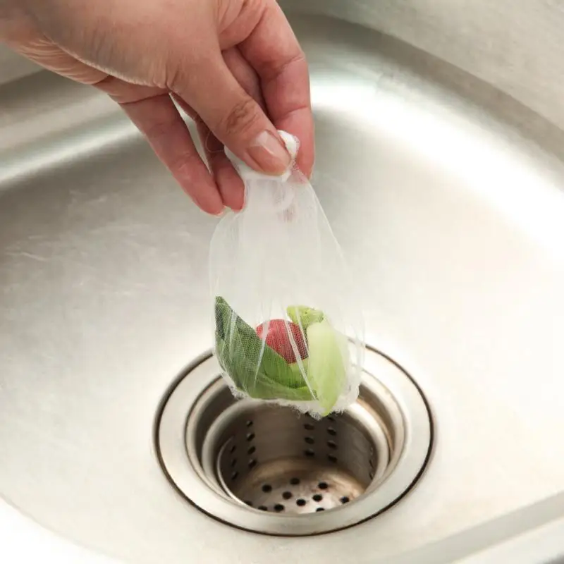 

30pcs/set Sink Drain Hole Trash Strainer Mesh Disposable Garbage Bag Bathroom Kitchen Waste Bin Filter
