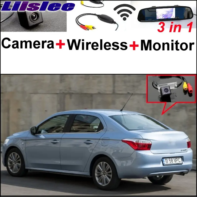 Liislee 3 in1 Special Rear View Camera + Wireless Receiver + Mirror Monitor Back Up Parking System For Citroen Elysee 2011~2014
