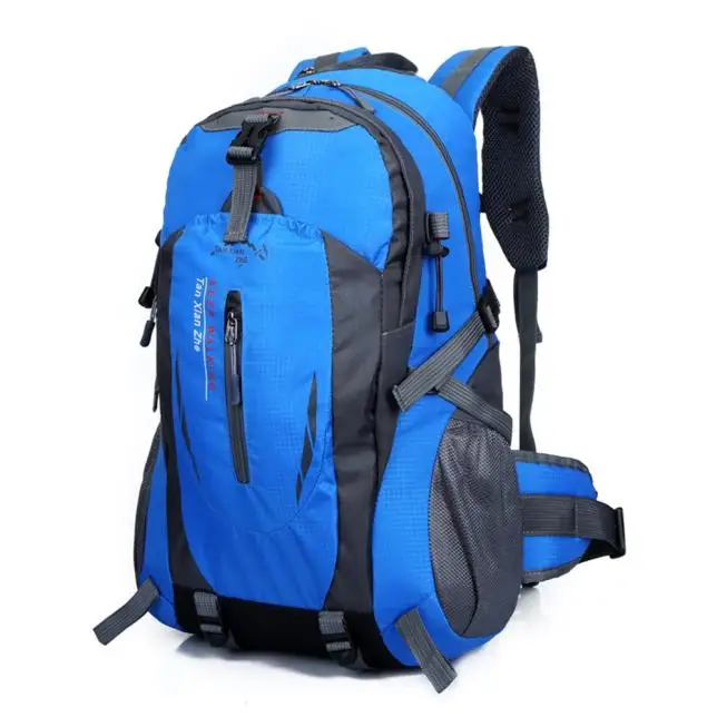 40л большой вместительный спортивный рюкзак для мужчин и женщин, дорожная сумка, походные сумки для альпинизма, рыбалки, водонепроницаемые Рюкзаки - Цвет: blue
