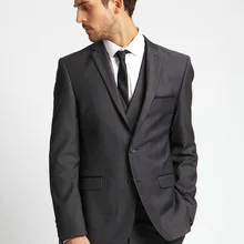 Смокинги для жениха с Боковым Разрезом светло-серый Жених/мужские свадебные костюмы/костюм для шафера/свадебные костюмы/дешевые смокинги для жениха Свадебные Мужские