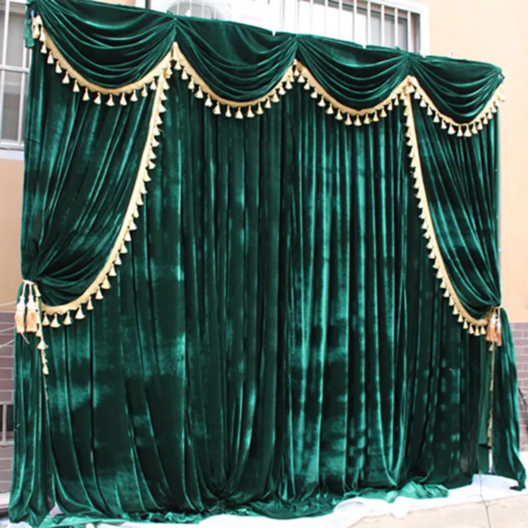 Cortinas de pano de fundo casamento veludo