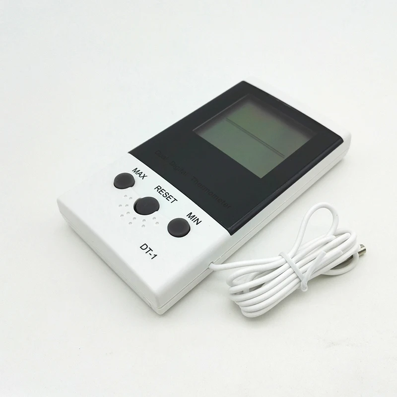 

Refrigerator Aquarium Home Electronic Outdoor Thermometer DT-1 with A Probe Dual Temperature Measurement of High Precision
