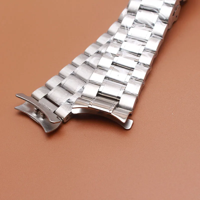 Сменный ремешок для часов из нержавеющей стали, браслеты с загнутым концом, твердые звенья, 18 мм, 20 мм, 22 мм, стальные часы для мужчин, высокое качество, быстрая