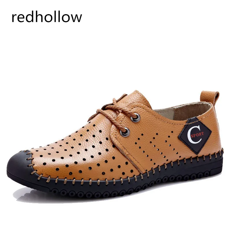 

Fashion Men Shoes Real Leather Sandals Summer Beach Sandals Casual Leather Shoes For Men Soft Shoes Lace up Zapatos Breathable