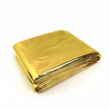 

Outdoor WaterProof Emergency Survival Rescue Blanket Foil Thermal Space First Aid Gold Rescue Curtain Military Blanket