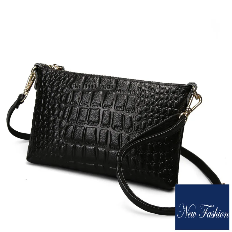 

Fashion embossed crocodile pattern Genuine Leather women leather handbags New style Clutch bag Women's shoulder bag