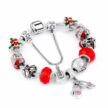 Рождество День Эмаль Кристалл бусины подходят браслеты и браслеты Санта-Клаус шарм браслеты сделай сам для женщин