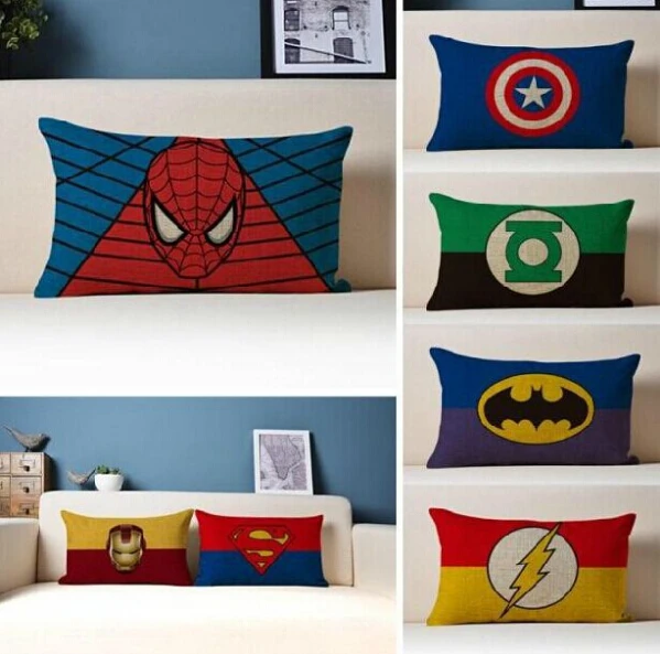 Flash Pillow Cover Superman Captain America Iron Man Spiderman