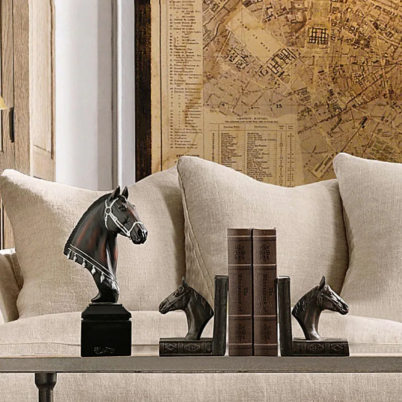 الشمال الرجعية الحصان الدفتين الراتنج تأثيث المنزل الديكور من خزانة مكتب تزيين المنزل الشمال الرجعية الحصان الدفتين الراتنج تأثيث المنزل الديكور من خزانة مكتب تزيين المنزل