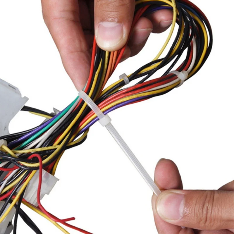 100 шт. нейлоновый кабель самоблокирующийся пластиковый проволочный хомут для кабеля комплект галстуков на молнии промышленный Крепеж аппаратный кабель