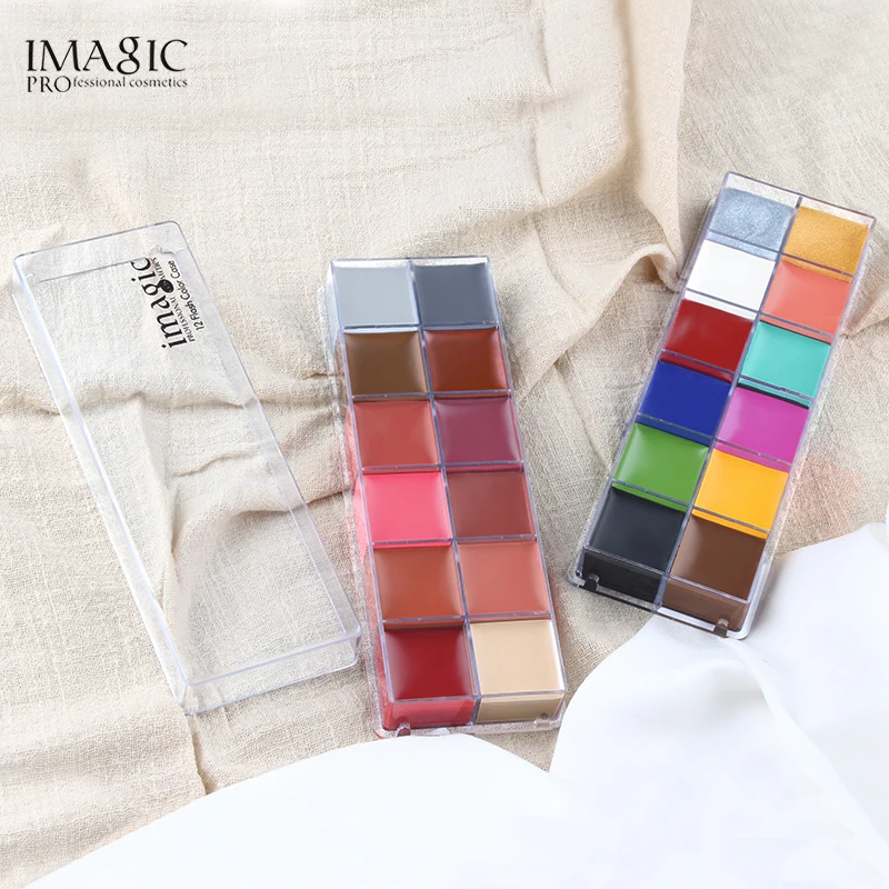 IMAGIC المهنية هالوين حزب الوجه الجسم اللوحة الجسم الطلاء النفط الوشم اللوحة الفن ماكياج التجميل Bodypainting 12 اللون