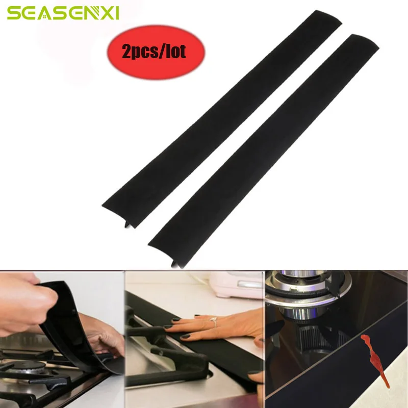 2pcs/lot Flexible Stove Counter Gap Cover Silicone Rubber Kitchen Oil