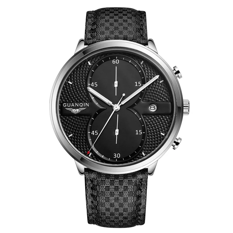 Часы GUANQIN Мужские люксовый бренд Beinuo кварцевые часы мужские кожаные Наручные обыденные часы мужские часы Hombre Relogio Masculino