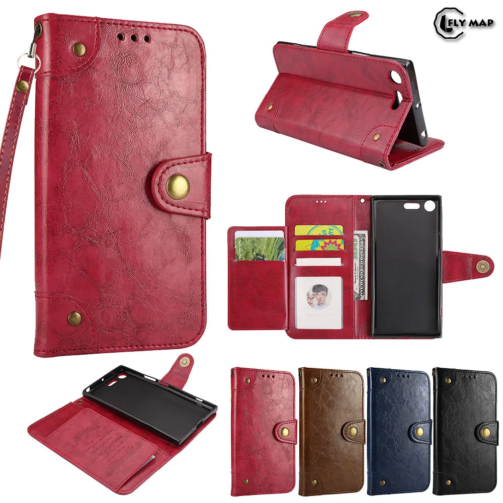 Coque For SONY Xperia XZ Premium SO-04J Dual Case Wallet Flip PU Leather Cover For Xperia X Z XZPremium Maple Retro Flip Case