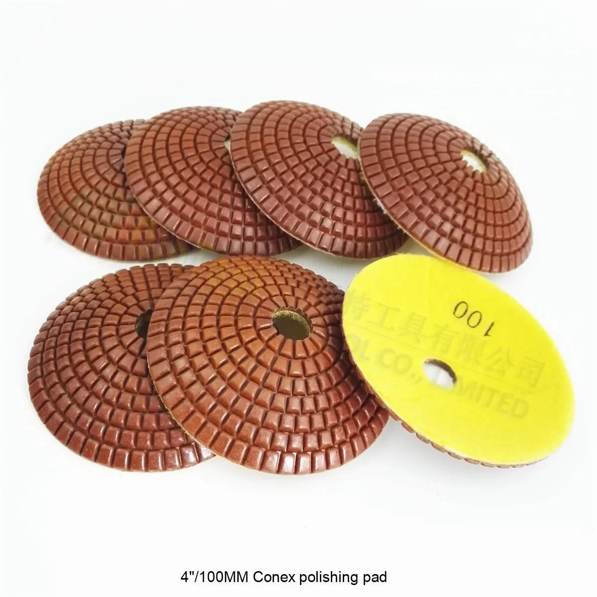 

SHDIATOOL 7pcs 4" #100 bowl shaped wet diamond polishing pads Diameter 100mm convex sanding disc marble granite ceramic