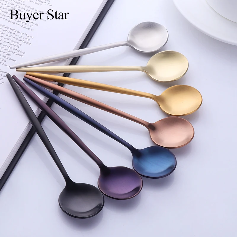 

Hot 4Pcs/Lot Stainless Steel Teaspoon Tablespoon Flatware Set Mini Coffee Spoon Cutlery Set Ice Teaspoons Dinner Tea Spoons Set