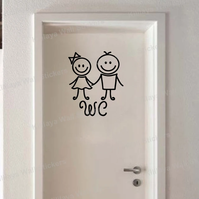 humanoid doll wc sticker toilet wall decals art vinyl wall sticker