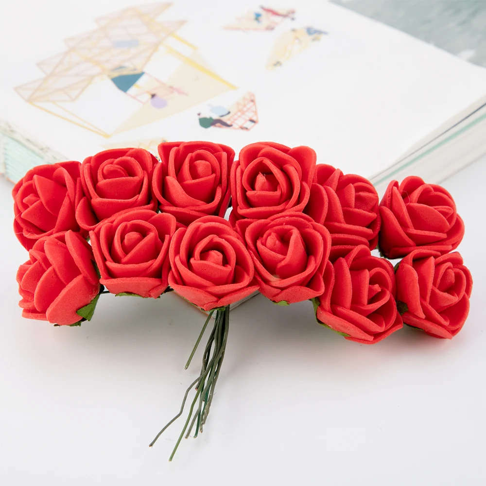 Искусственный цветочный букет Mul-ticolor Rose 144 шт 2 см мини-поролоновая Роза свадебное цветочное Украшение скрапбукинг искусственный цветок Роза