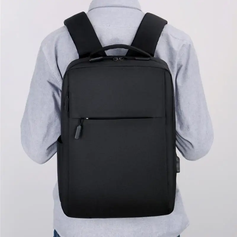 15,6 дюймов, повседневные мужские рюкзаки для ноутбука с USB, квадратный нейлоновый светильник, деловой стиль, вместительный рюкзак, рюкзаки