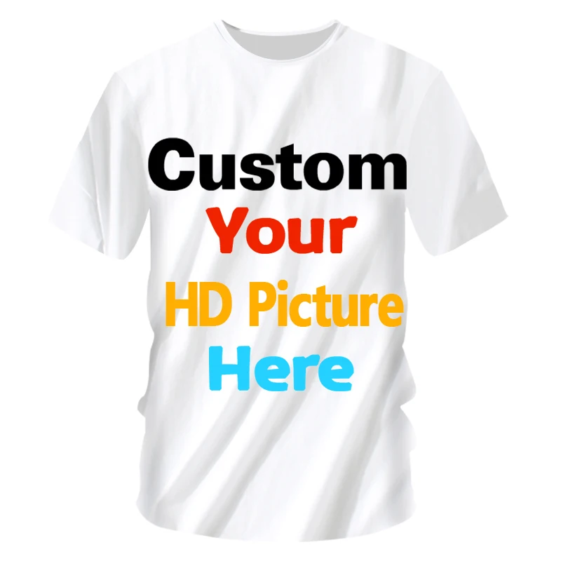 Customized t shirt your own designed Women Men Custom t shirt Print logo 3d Picture Tshirt Summer Short Sleeve Casual Tops Tees (1)