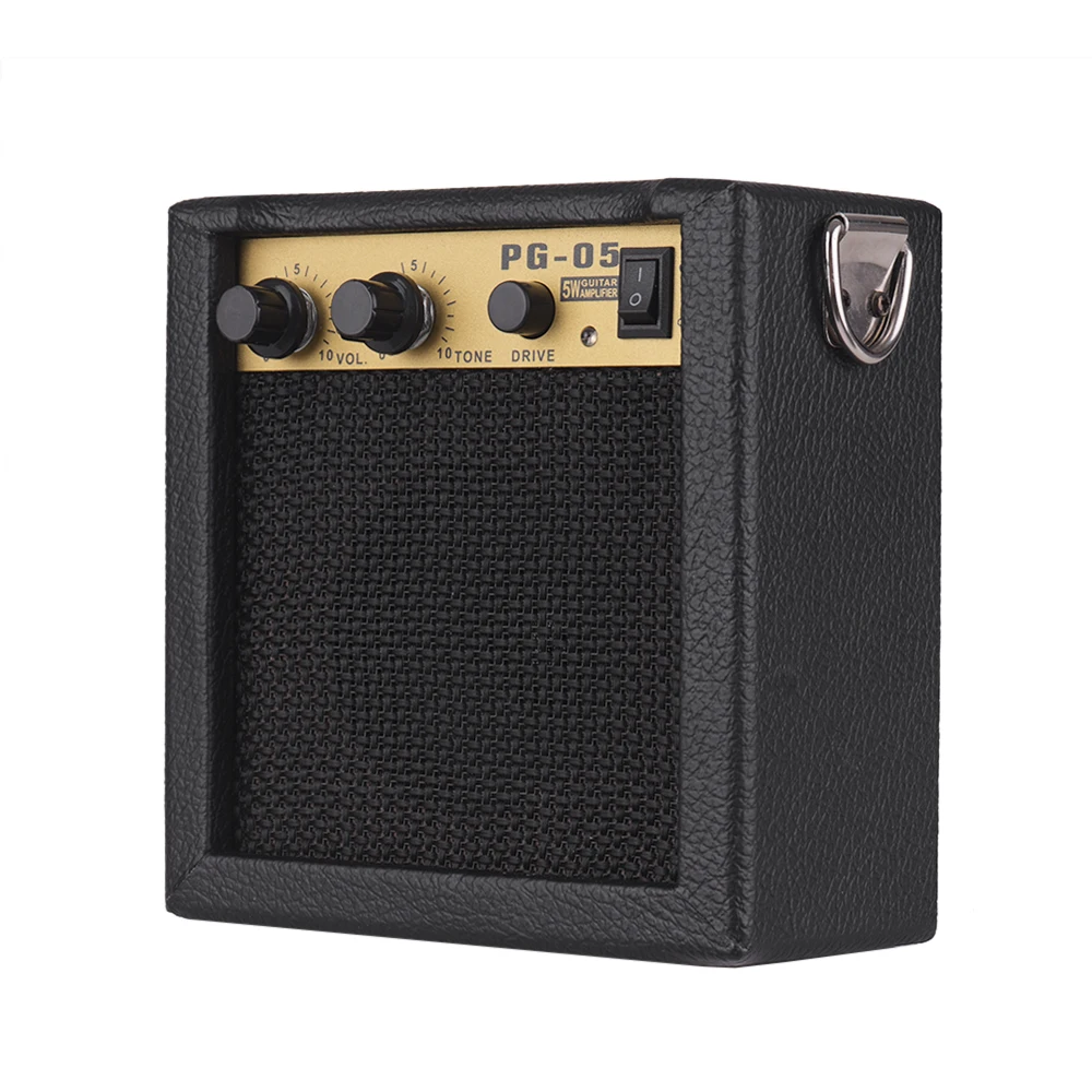Wooden Mini Guitar Amplifier Amp Speaker 5W with 6 35mm Input 3 5mm Headphone Output Supports Volume Tone Adjustment Overdrive