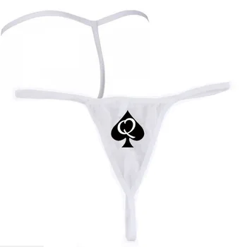 

Queen of spades thong for hotwife bbc swinger cuckold lifestyle panties G string female one size brief sexy P001