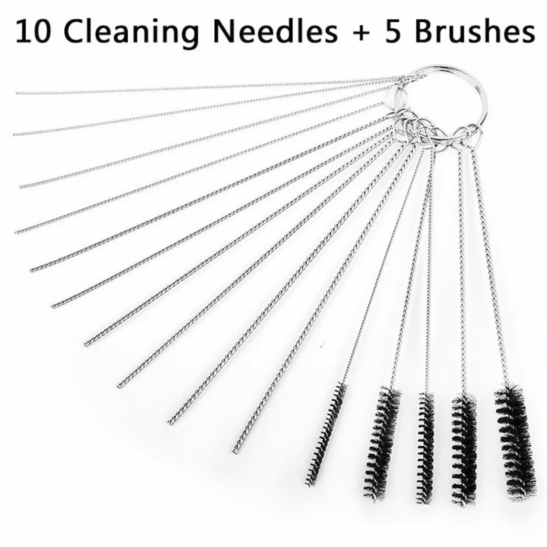 

For Auto ATV Motocycle 15PCS Cleaning Needles Brushes Carburetor Carbon Dirt Jet Remove Tool Kit Nylon Metal Tool Accessories
