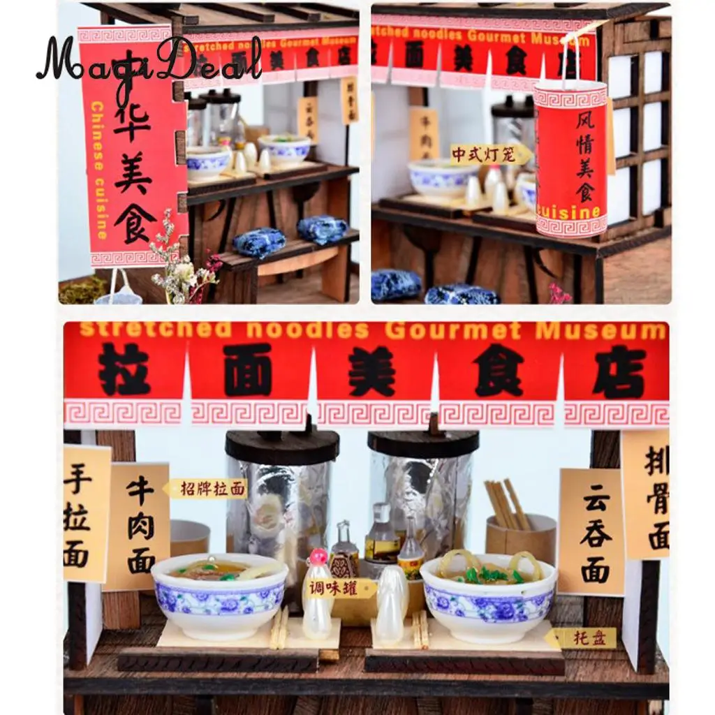 1/24 DIY Dollhouse Miniature Kits with Furniture - Chinese Handpulled Noodles Shop Gift