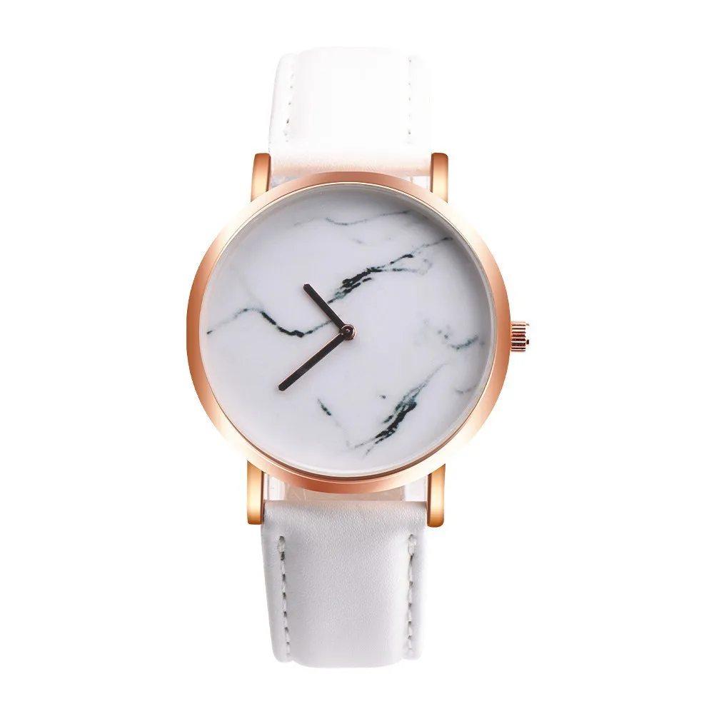 

Retro Fashion Women Watch Marble Surface Stainless Steel Band Leather Movement Daily Wrist Watches relogio feminino F75