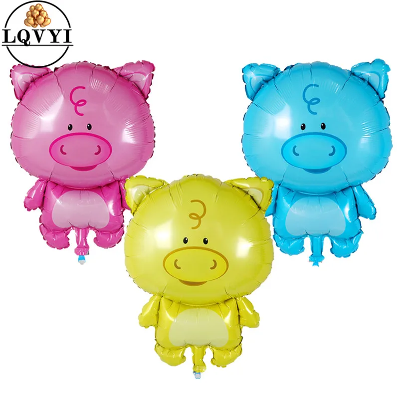 1pc large pig head aluminum balloon inflatable birthday party balloons kid SE