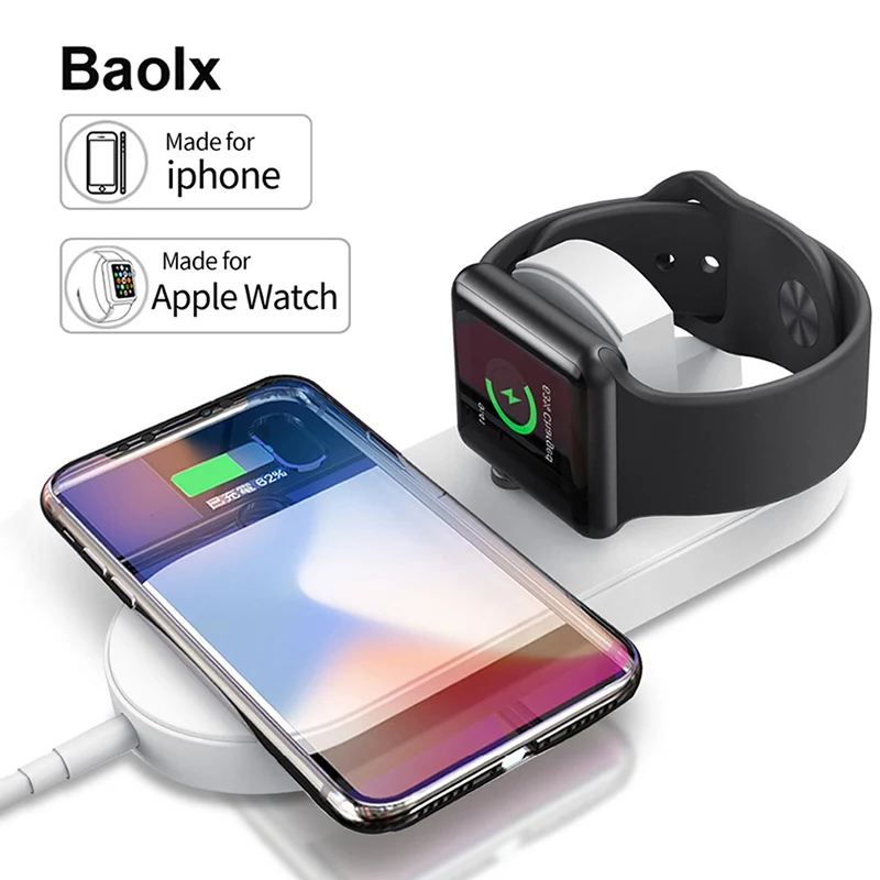  2 in 1 QI Wireless Charger Foldable USB Fast Charging Pad for i watch 3 1 2 apple watch iphone X 8 