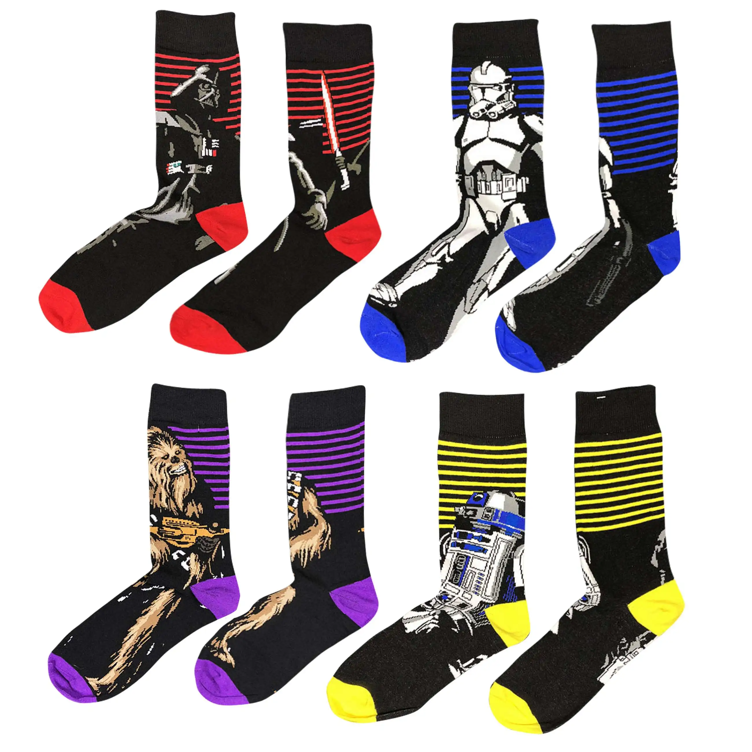 

Wholesale 60 Pairs Star Wars Darth Vader Socks Personality Tide Men Straight Casual Cotton Socks Men's Socks In Tube Slide