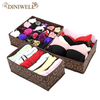 

DINIWELL Nonwoven Home Storage Box Underwear Organizer Boxs Bra Necktie Socks Folding Container Organizers Various Grid
