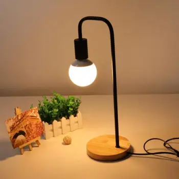 

Modern art solid wood small desk lamps fashion E27 bulb led Desk Lamps bedroom study decoration art lamps Z30
