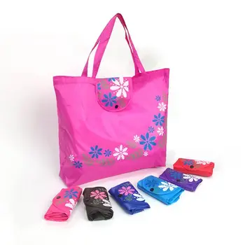 

2019 New Women Portable Oxford Cloth Folding Shopping Bag Environmental Reusable Bag Multifunction Large Capacity Casual Handbag