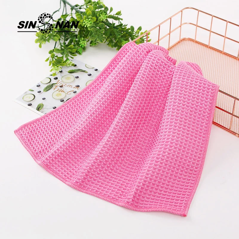 

SINSNAN 30X30cm Microfiber Waffle Weave Cloth Kitchen Towel Rag For Home Super Absorbent Dishcloth Car Glass Foor Cleaning Cloth