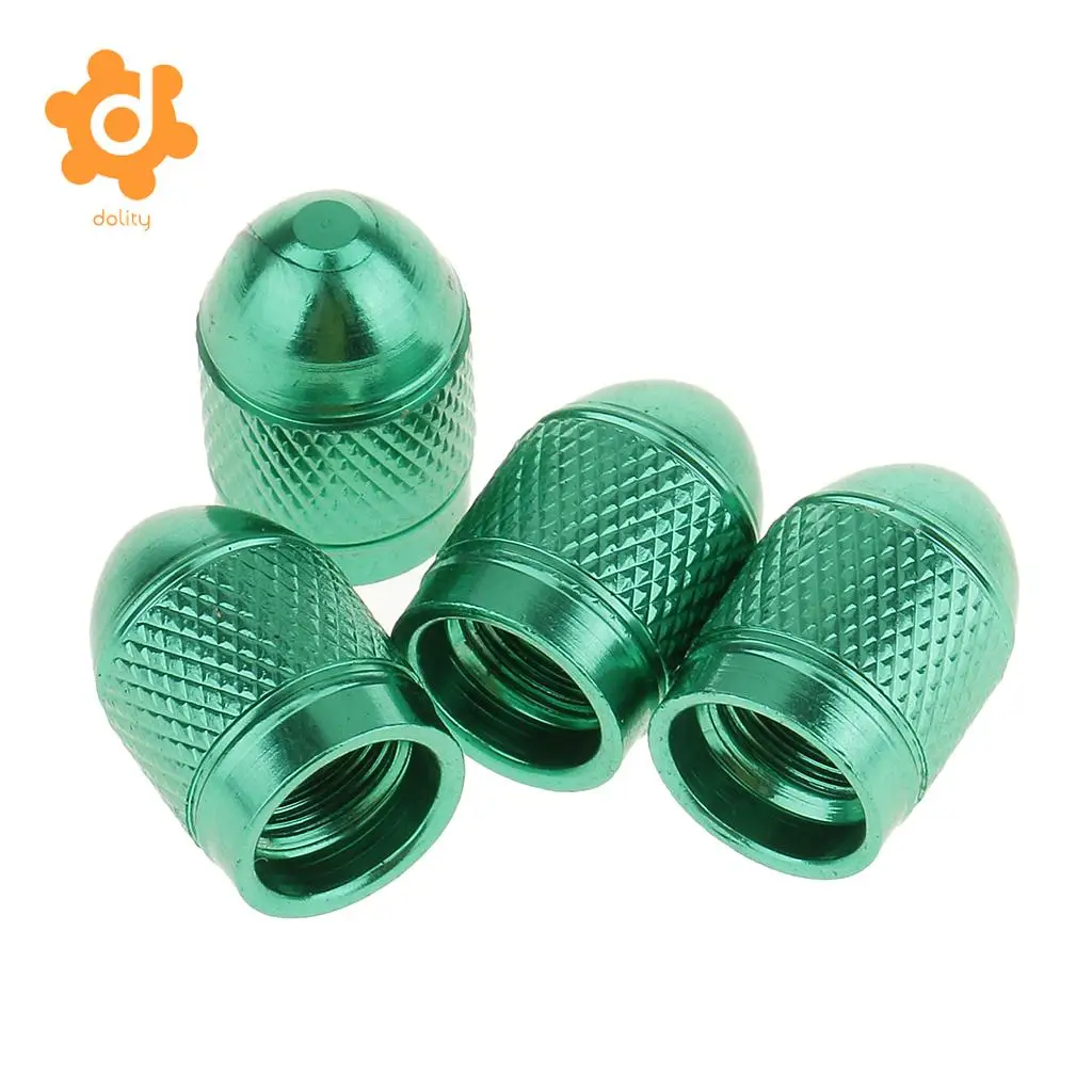 dolity 8 Pieces Red Green Aluminum Bullet Tire Valve Stem Air Port Cover Cap