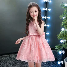 Милые вечерние платья для девочек платье с вышивкой для маленьких детей платье с цветочным узором и поясом для девочек Одежда для маленьких девочек платье принцессы для детей от 2 до 14 лет