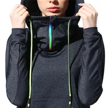 Женские спортивные толстовки, Осенние футболки с длинными рукавами для фитнеса бега, спортивные толстовки, однотонные футболки с капюшоном