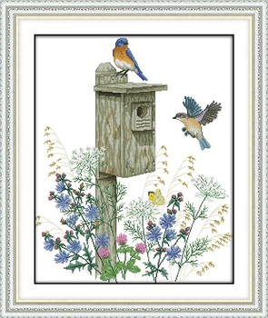 

The Bird's Home Embroidery Needlework Crafts Embroidery Cross Stitch Bird Animal Cross Stitch Patterns Free Home Decor